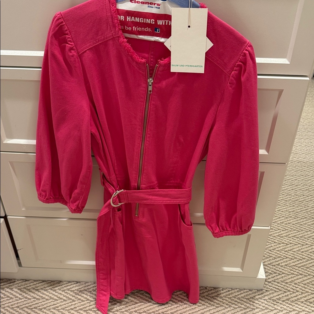 Baum und Pferdgarten Pink Zip-Up Dress with Belt